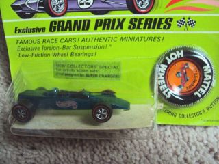 Hot Wheels Redline Lotus Turbine in package with button,  1969 2