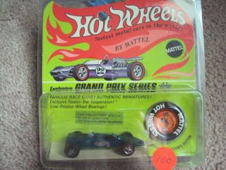 Hot Wheels Redline Lotus Turbine in package with button,  1969 6