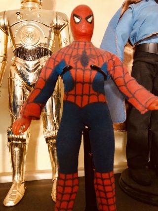 Mego 8” Spiderman 1974 With Stand Body And Suit.
