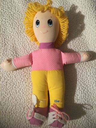 Vintage 1985 1980s Playskool Dressy Bessy Doll Plush Girl 454 Learn To Dress Toy