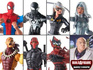 Spider - Man Marvel Legends Kingpin Baf Wave Set Of 7 Figures