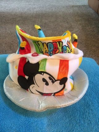 Disney Happy Birthday Mickey Mouse Cake Hat Walt Disney World Lights Do Not Work