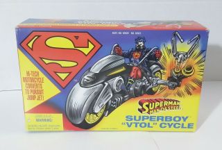 Vintage Superman Man Of Steel Superboy Vtol Cycle Kenner 1995 Motorcycle Toy