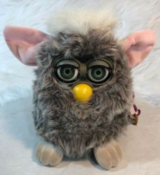 1998 Furby 70 - 800 Tiger Electronics Gray Pink Ears,  Blue Eyes W/ Tags