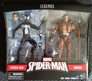 Kraven & Spider - Man Black Suit Symbiote 2 Pack Marvel Legends Action Figures