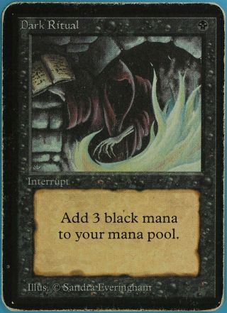 Dark Ritual Alpha Heavily Pld Black Common Magic Mtg Card (id 45676) Abugames