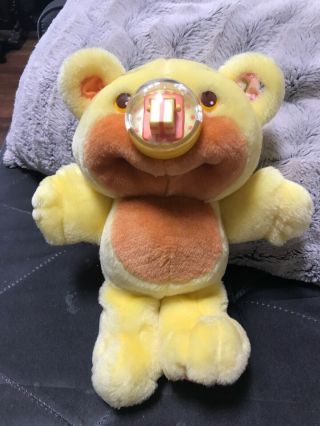 1987 Nosy Bear Adorable Yellow Bear With Jack In The Box Nose - Cute
