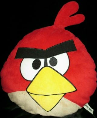 Big Angry Birds Red Bird Plush Stuffed Animal 14 " Commonwealth Large Pillow Euc