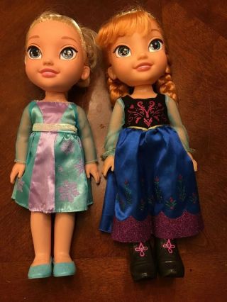Disney Frozen Toddler Elsa And Anna Dolls (12 - 13) Inches