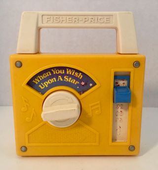 Vintage 1980 Fisher Price Radio Wind Up Music Box When You Wish Upon A Star 793