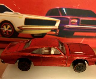 Vintage Hot Wheels Redline 1968 Custom Dodge Charger Red Very Good Cond Adult 5