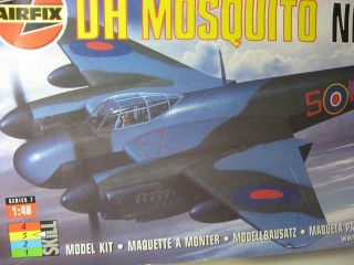 Mosquito Nf30 1/48 Airfix Model Kit 3 Different Decals Uk Usa & Belgain Perfect