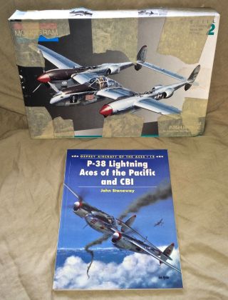 P38 Lightning Kit & Book Bundle / Osprey Aces 14 / Monogram Lockheed P - 38j