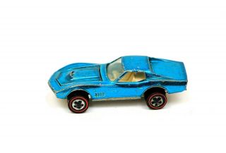 Vintage Hot Wheels Redline Custom Corvette Aqua Blue Us Casting