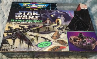 Star Wars Micro Machines Planet Dagobah Playset Toy 1996 Yoda Luke Vader R2