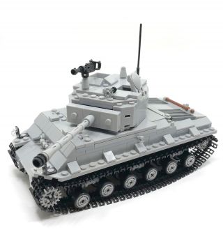 Custom Made Wwii M4a3e8 Sherman Tank For Minifigure Us Army M4 Moc