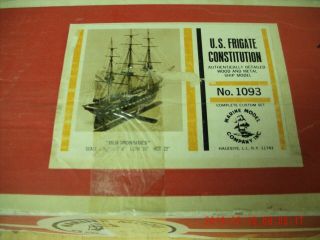 Marine Model Co U.  S.  Frigate Constitution Wood And Metal Boat Kit Started W/box