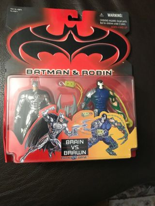 1997 Kenner Batman & Robin Brain Vs.  Brawn Batman/bane Action Figure Set Mib