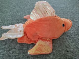 Caltoy Fish Puppet Orange Sparkle Fins Plush 10 "