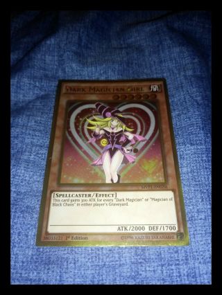 1st Ed Dark Magician Girl Gold Edition Yu - Gi - Oh Card Mvp1 - Eng56 Psa 9