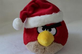 Angry Birds Commonwealth 2011 Stuffed Santa Red Bird No Sound Plush/toy 5 " (a29)