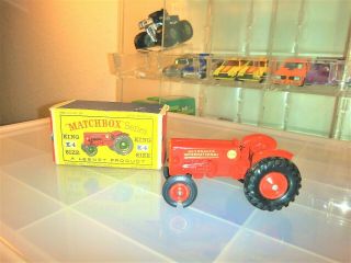 Matchbox Lesney King Size K - 4 Mccormick International B - 250 Farm Tractor Red