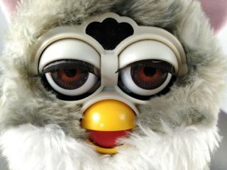 Furby (not) 1998 70 - 800 Grey White Brown Eyes Pink Ears