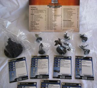 Star Wars Miniatures Bounty Hunters (wotc) Booster Contents 3 -