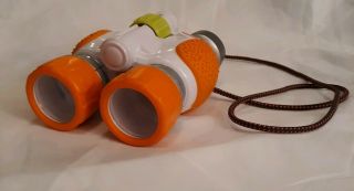Fisher Price Kid Tough Toy Binoculars White Orange/black Neck Strap
