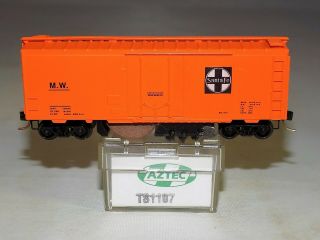 N Scale Aztec Ts1107 Orange - Colored Santa Fe M.  W.  Track Cleaning Car W Box