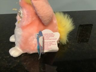 1999 Furby Baby Pink And White with YELLOW TOP w/ tag 2