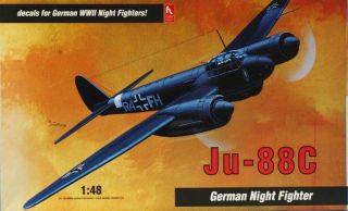 Hobby Craft 1:48 Ju - 88 C German Wwii Night Fighter Plastic Model Kit Hc1605u
