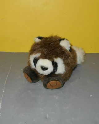 1994 Swibco Bandit The Raccoon Puffkins Bean Plush Stuffed Animal Brown & White