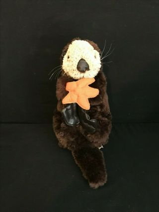Folkmanis Hand Puppet Sea Otter Stuffed Animal Plush With Starfish 14 " Long