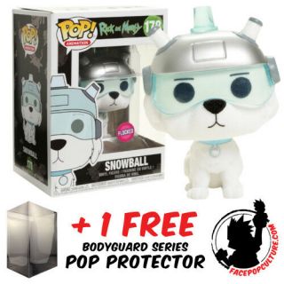 Funko Pop Vinyl Rick And Morty Snowball Flocked Exclusive,  Pop Protector