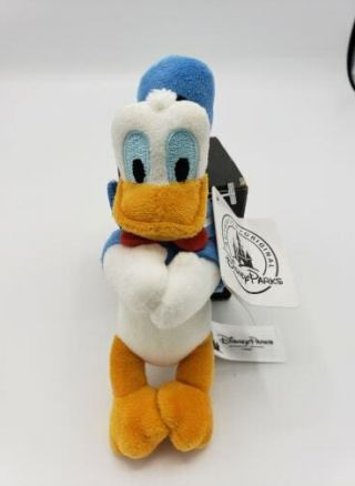 Authentic Donald Duck Magnet Mini Plush Walt Disney Theme Parks 6 "