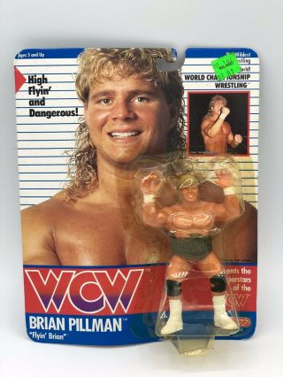 1990 Wcw Galoob Brian Pillman Moc Wrestling Figure Wwf Hasbro