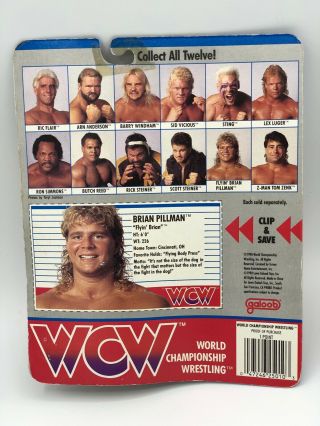 1990 WCW Galoob BRIAN PILLMAN MOC Wrestling Figure wwf hasbro 4