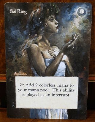 Altered Art Sol Ring Hand Painted Mtg