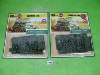 Vintage Airfix Model Kits X2 Ho/oo Tanks Scorpion Collectable Toys 3026
