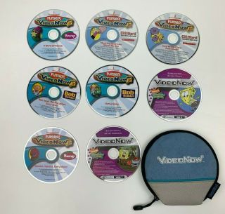 Playskool Videonow Jr Portable Video Discs Set Of 8 With Portable Case