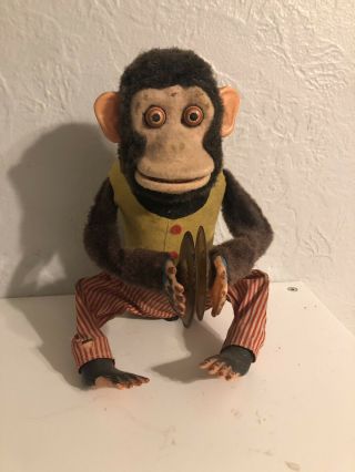 Vintage Musical Jolly Chimp Monkey Toy With Cymbals Parts