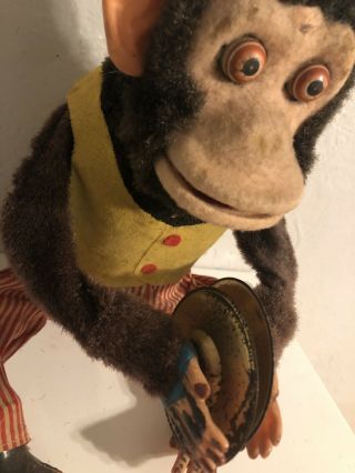 Vintage Musical Jolly Chimp Monkey Toy With Cymbals Parts 3