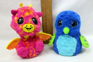 Lotx2 Hatchimals Hatched Giraven Pink Draggles Blue Electronic Toys Spin Master