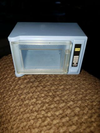 Playskool Dollhouse Blue Microwave For Kitchen For Loving Family Rare Door Opens