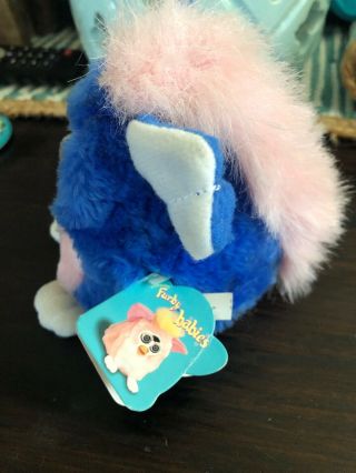 Furby Baby Blue & Pink 1999 Tiger 70 - 940 Blue Eyes White Ears with Tags 2