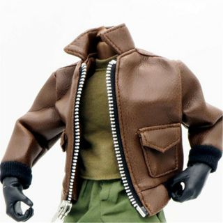 1/6 Scale Uniforms Coveralls Suit Brown Leather Jacket For 12inch Action Figure