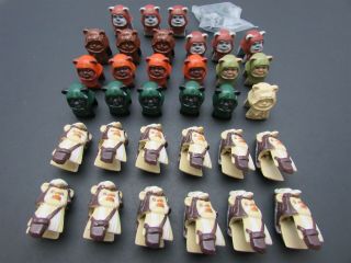 34 Lego Star Wars Minifigure Head Modified Ewok Logray Tokkat Wicket Chirpa,