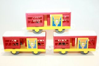 Set of 3 Circus Cattle Cars Trucks Trackmaster Thomas & Friends 4