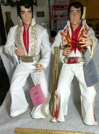2 Vintage 1984 Elvis Presley 18 " Inch Action Figures With Tags.